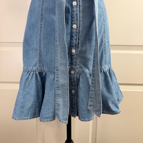 Veronica Beard Kanika Belted Denim Minidress in Iceberg - Small - Picture 9 of 16